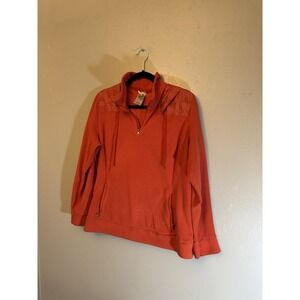 North Face 1/4 Zip Coral Lightweight‎ Fleece Jacket Size L